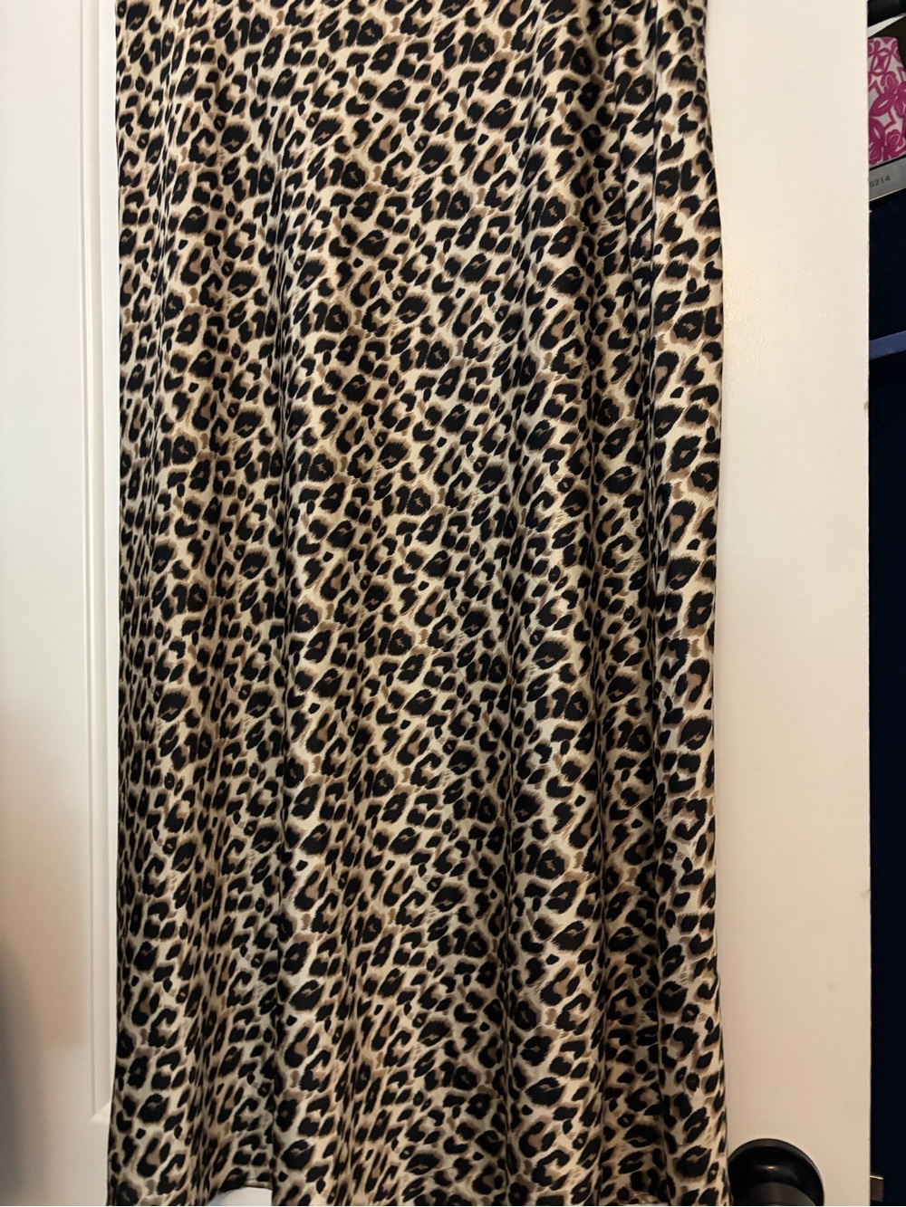 Leopard Print Maxi Skirt in Beige and Black